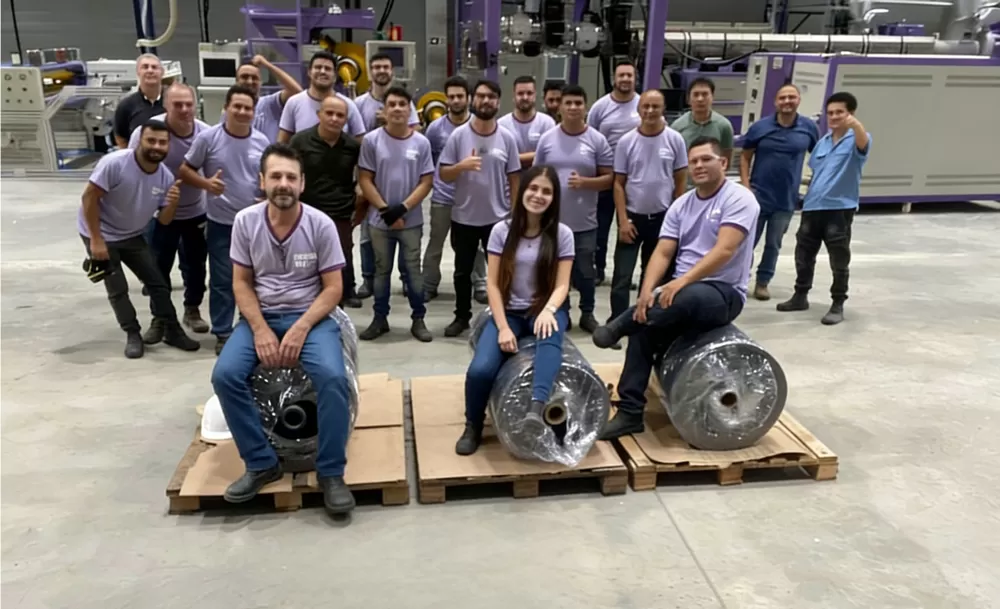 Brazil 1600 kg/h PET Thermoforming Sheet Extrusion Machine Project Brazil 1600 kg/h PET Thermoforming Sheet Extrusion Machine Project