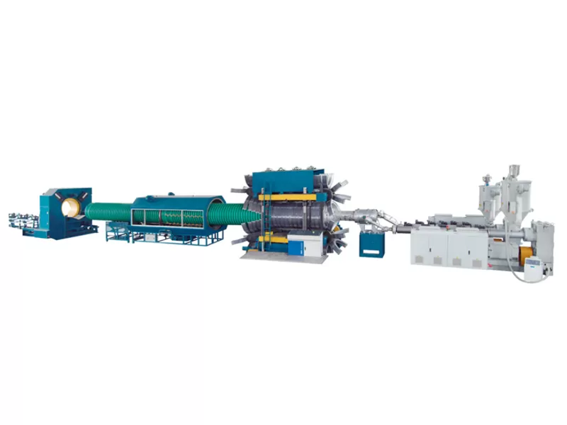 HDPE PP Vertical Type Double Wall Corrugated Pipe And PVC Ribbed Pipe Extrusion Line