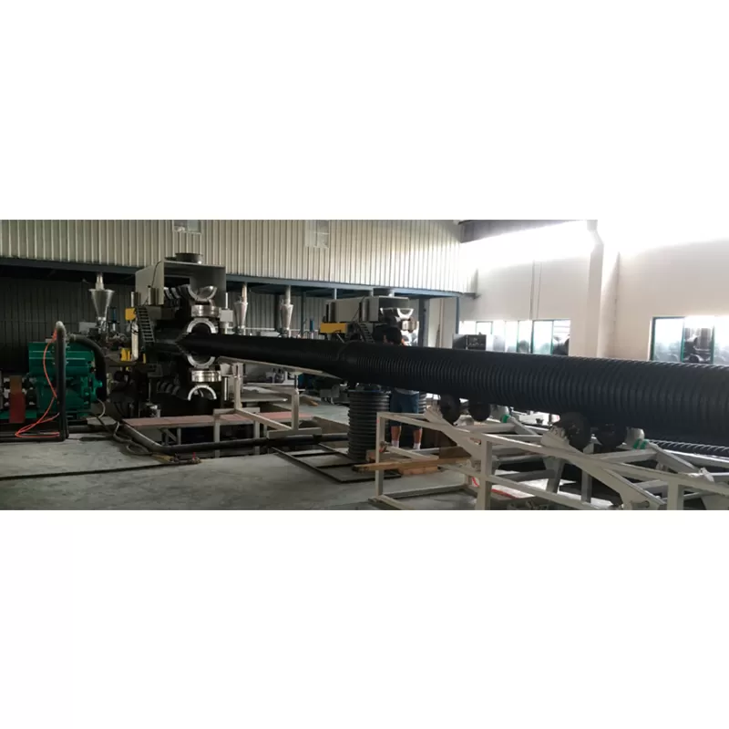 HDPE PP Vertical Type Double Wall Corrugated Pipe And PVC Ribbed Pipe Extrusion Line