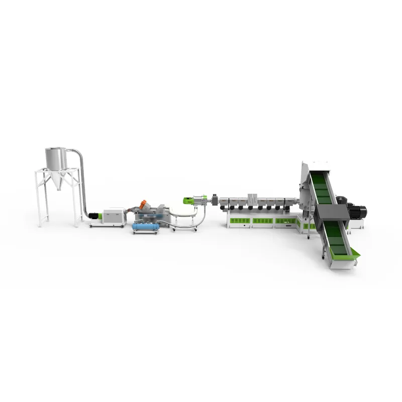 PP PE Waste Recycle Single Screw Extruder Pelletizing Machine Through Water Ring